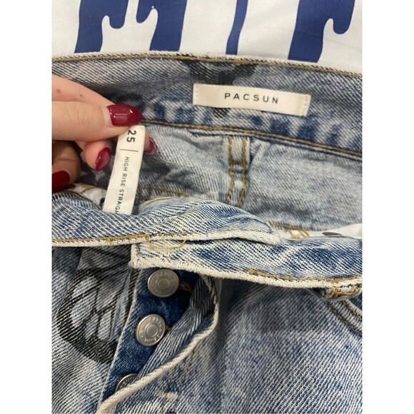 Pacsun Buttlerfly High Rise Straight Jeans Size 25 - Picture 12 of 13